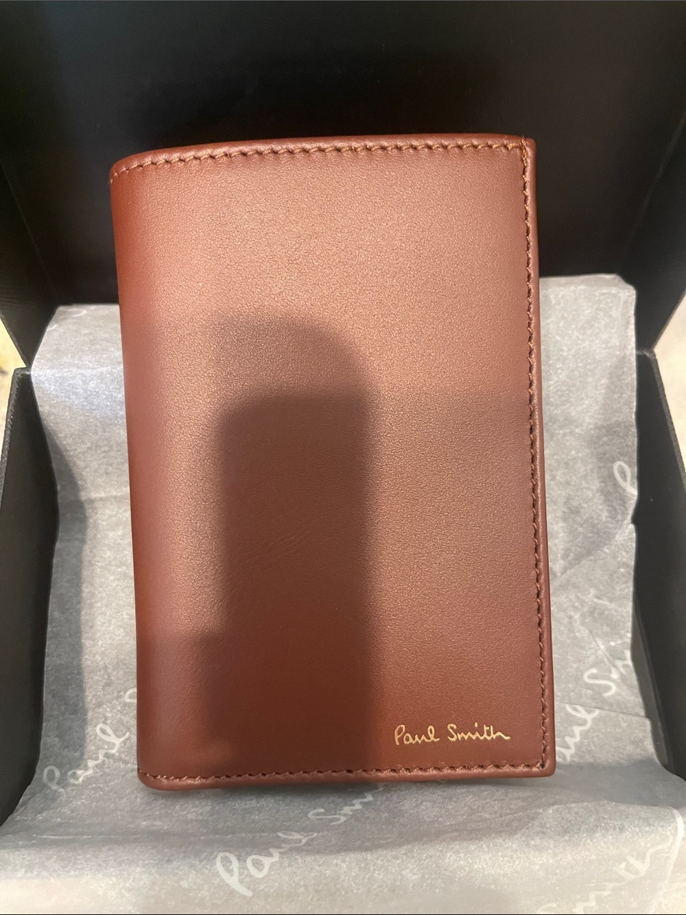 Paul Smith Chestnut Leather wallet with Gold Logo
